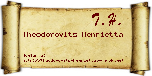 Theodorovits Henrietta névjegykártya