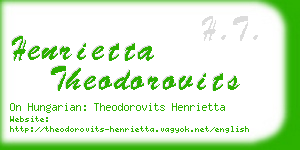 henrietta theodorovits business card